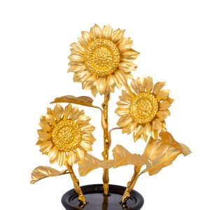 Chậu Hoa Hướng Dương Dát Vàng 24K