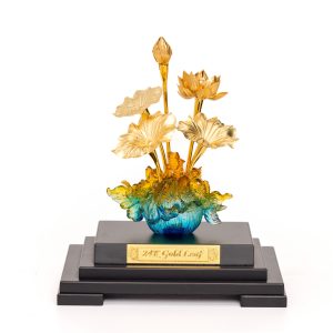 Chậu Hoa Sen Dát Vàng 24k