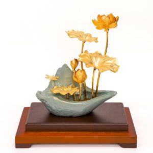 Chậu Sen Liên Hoa Mạ Vàng 24K