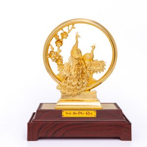 Đôi Chim Công Dát Vàng 24K