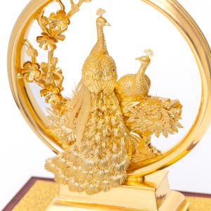 Đôi Chim Công Dát Vàng 24K