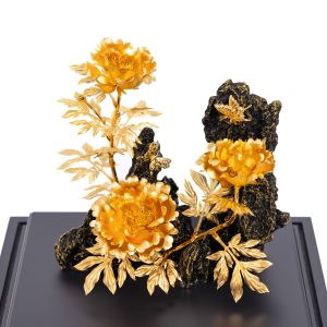 Hoa Mẫu Đơn Dát Vàng 24K