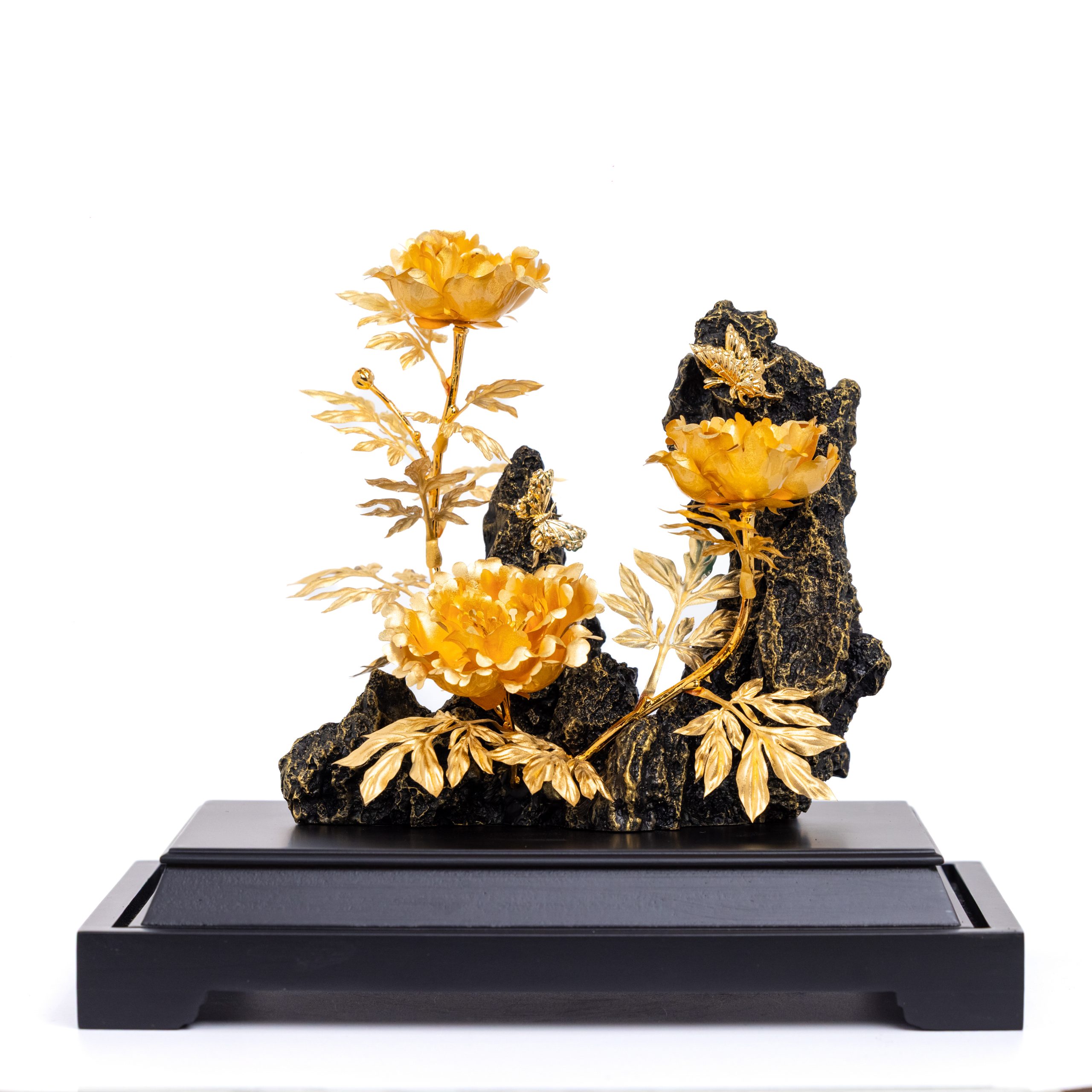 Hoa Mẫu Đơn Dát Vàng 24K