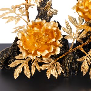 Hoa Mẫu Đơn Dát Vàng 24K