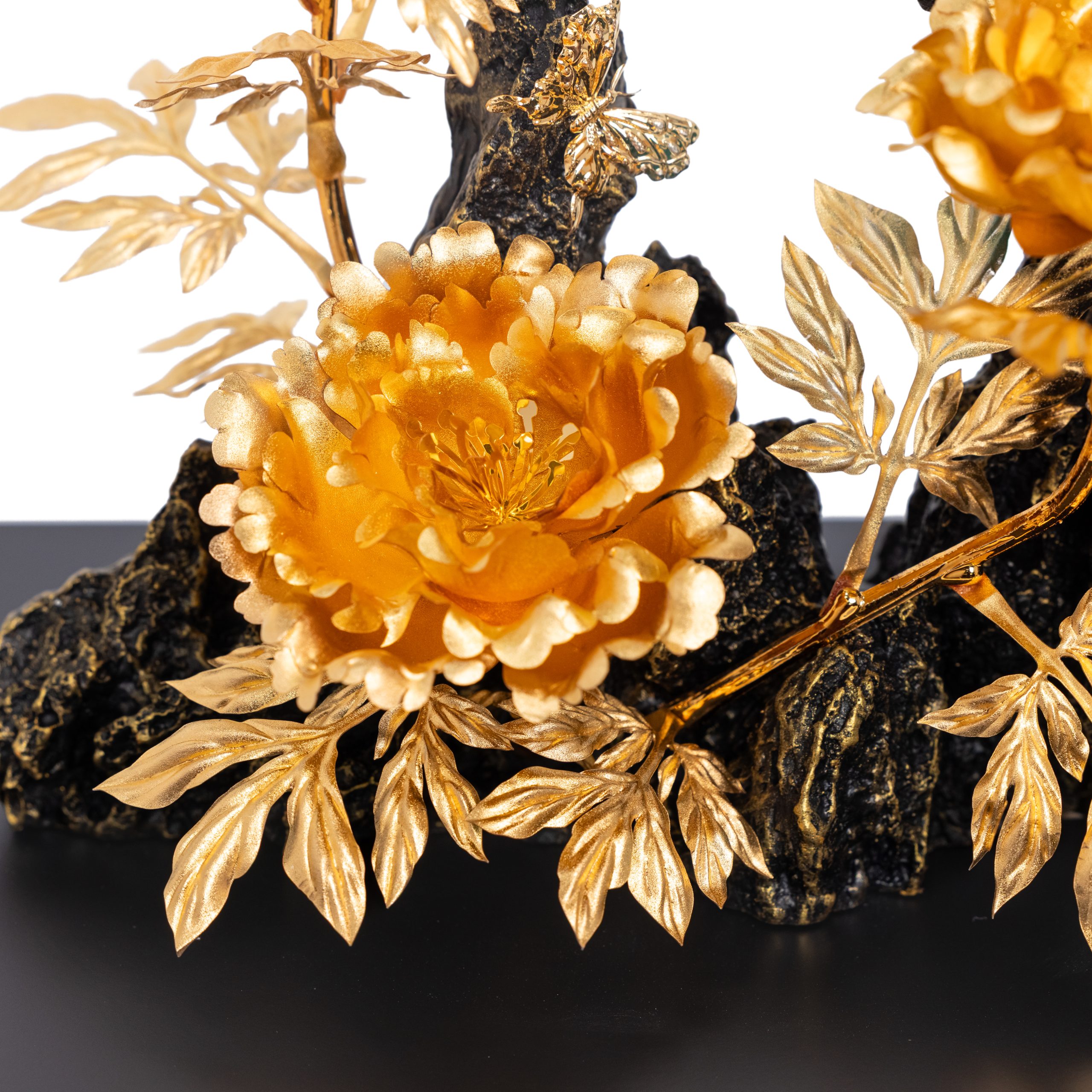 Hoa Mẫu Đơn Dát Vàng 24K