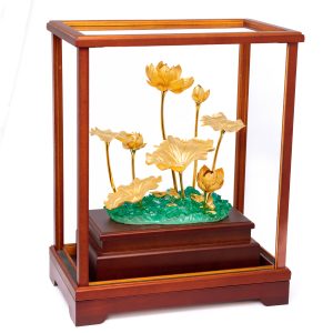 Hoa Sen Để Bàn Dát Vàng 24K