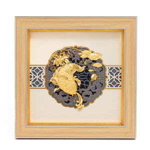 Tranh Cá Chép Hoa Sen dát vàng 24K