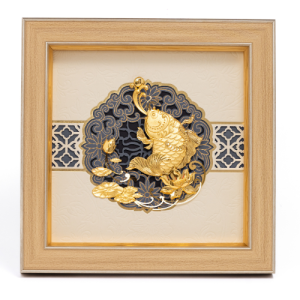 Tranh Cá Chép Hoa Sen dát vàng 24K