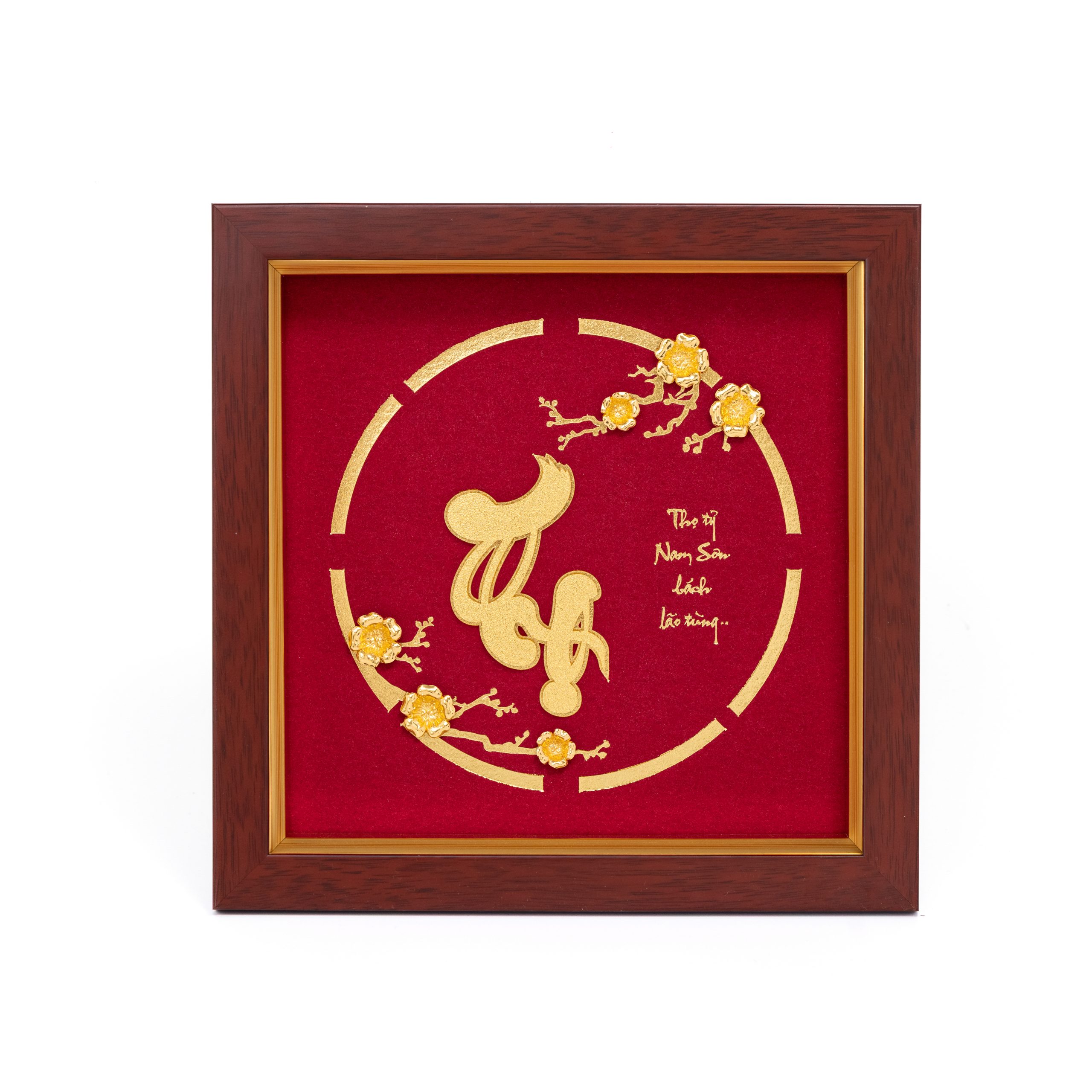 Tranh Chữ Thọ Dát Vàng 24K