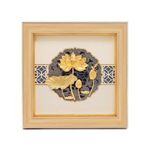 Tranh Hoa Sen Dát Vàng 24K