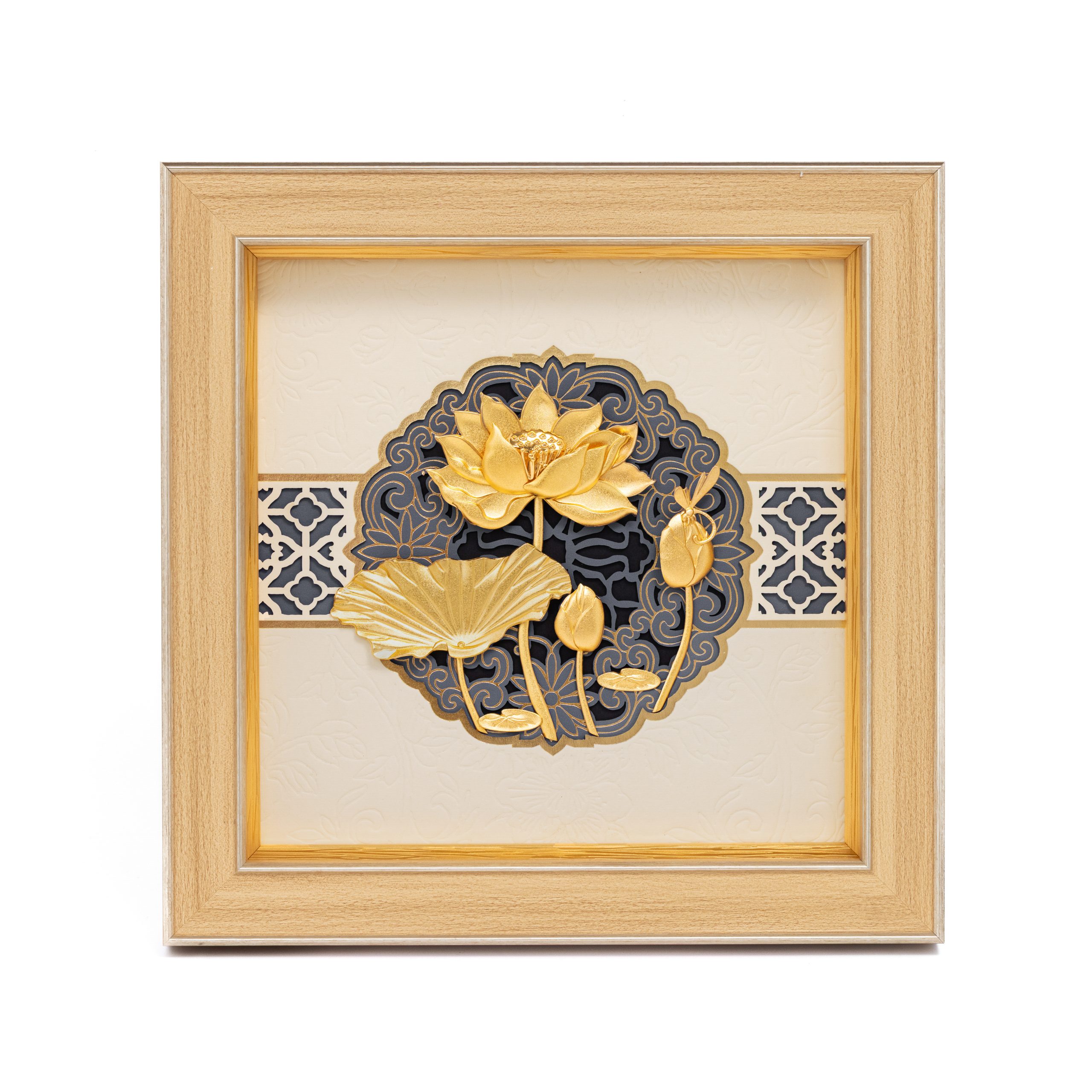 Tranh Hoa Sen Dát Vàng 24K