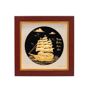Tranh Thuyền Dát Vàng 24K