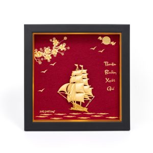 Tranh thuyền mạ vàng 24K