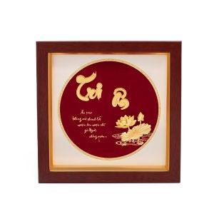 Tranh Tri Ân Hoa Sen Dát Vàng 24K