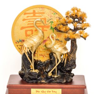 Tùng Hạc Niên Niên Dát Vàng 24K