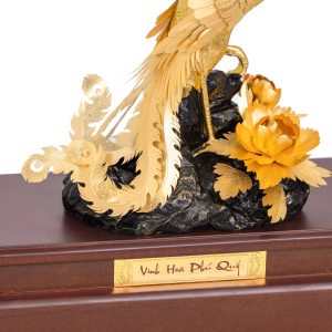 Tượng Chim Khổng Tước Dát Vàng 24K