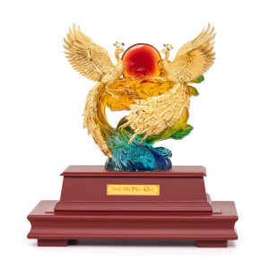 Tượng Đôi Chim Phượng Hoàng Dát Vàng 24K